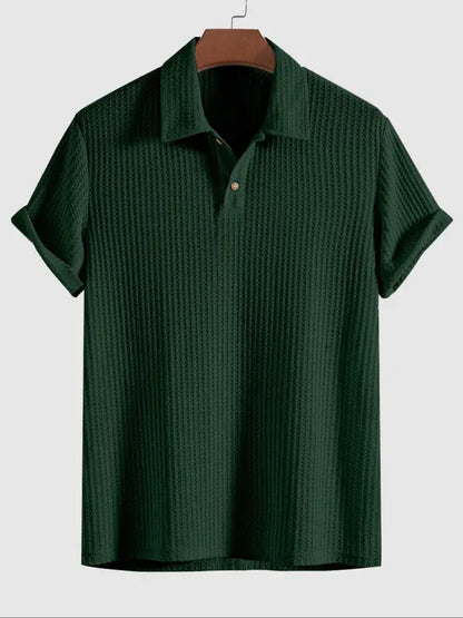 Men's Jacquard Knit Polo Shirt