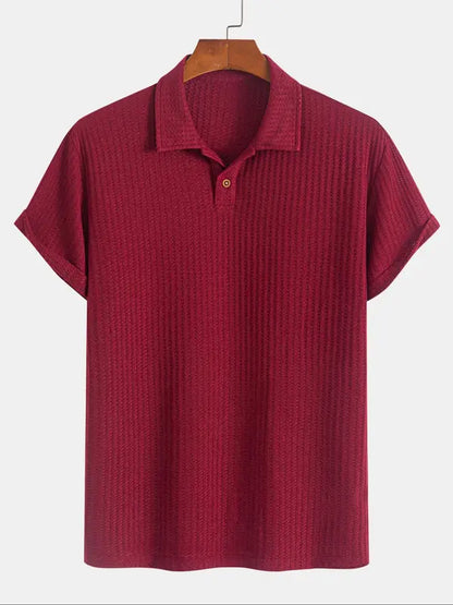 Men's Jacquard Knit Polo Shirt