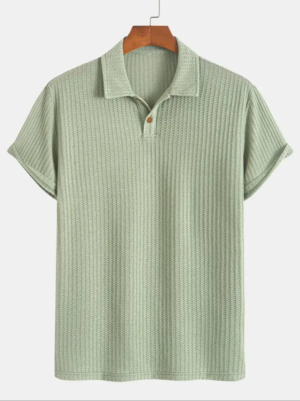 Men's Jacquard Knit Polo Shirt